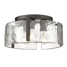 Golden 3164-FM BLK-HWG - Golden Lighting Aenon 3-light Flush Mount in Matte Black